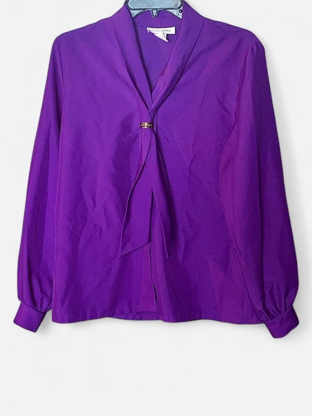 Judy Bond Vintage Purple Sailor Long Sleeve Button Blouse - Size 12